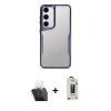 MARSİLYAN™- Galaxy S24 Kılıf Akış Çizgi Koleksiyonu - Siyah Bilvis Hayalet Cam Ekran Koruyucu + Kamera Lens Koruma Cam - SF