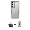 MARSİLYAN™- Galaxy S24 Kılıf Akış Çizgi Koleksiyonu - Siyah Bilvis Hayalet Cam Ekran Koruyucu + Kamera Lens Koruma Cam - SF