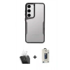 MARSİLYAN™- Galaxy S24 Kılıf Akış Çizgi Koleksiyonu - Siyah Bilvis Hayalet Cam Ekran Koruyucu + Kamera Lens Koruma Cam - SF