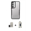 MARSİLYAN™- Galaxy S24 Kılıf Akış Çizgi Koleksiyonu - Siyah Bilvis Hayalet Cam Ekran Koruyucu + Bilvis Titan Kamera Lens - TMGI