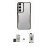 MARSİLYAN™- Galaxy S24 Kılıf Akış Çizgi Koleksiyonu - Siyah Bilvis Hayalet Cam Ekran Koruyucu + Bilvis Titan Kamera Lens - TMGI