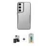 MARSİLYAN™- Galaxy S24 Kılıf Akış Çizgi Koleksiyonu - Siyah Polymer Nano Ekran Koruyucu + PVD Metal Kamera Lens - DNMR