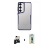 MARSİLYAN™- Galaxy S24 Kılıf Akış Çizgi Koleksiyonu - Siyah Polymer Nano Ekran Koruyucu + PVD Metal Kamera Lens - DNMR