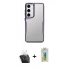 MARSİLYAN™- Galaxy S24 Kılıf Akış Çizgi Koleksiyonu - Siyah Polymer Nano Ekran Koruyucu + Kamera Lens Koruma Cam - SF