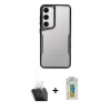 MARSİLYAN™- Galaxy S24 Kılıf Akış Çizgi Koleksiyonu - Siyah Polymer Nano Ekran Koruyucu + Kamera Lens Koruma Cam - SF