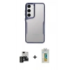 MARSİLYAN™- Galaxy S24 Kılıf Akış Çizgi Koleksiyonu - Siyah Polymer Nano Ekran Koruyucu + PVD Metal Kamera Lens - SH