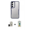 MARSİLYAN™- Galaxy S24 Kılıf Akış Çizgi Koleksiyonu - Siyah Polymer Nano Ekran Koruyucu + Bilvis Titan Kamera Lens - SH