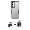 MARSİLYAN™- Galaxy S24 Kılıf Akış Çizgi Koleksiyonu - Siyah Vanessa Magic Cam + PVD Metal Kamera Lens - TNGI