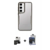 MARSİLYAN™- Galaxy S24 Kılıf Akış Çizgi Koleksiyonu - Siyah Vanessa Magic Cam + PVD Metal Kamera Lens - TNGI