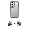 MARSİLYAN™- Galaxy S24 Kılıf Akış Çizgi Koleksiyonu - Siyah Vanessa Magic Hayalet Cam + PVD Metal Kamera Lens - DNMR