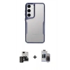 MARSİLYAN™- Galaxy S24 Kılıf Akış Çizgi Koleksiyonu - Siyah Vanessa Magic Hayalet Cam + PVD Metal Kamera Lens - DNMR