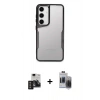 MARSİLYAN™- Galaxy S24 Kılıf Akış Çizgi Koleksiyonu - Siyah Vanessa Magic Hayalet Cam + PVD Metal Kamera Lens - TNGI