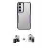 MARSİLYAN™- Galaxy S24 Kılıf Akış Çizgi Koleksiyonu - Siyah Vanessa Magic Hayalet Cam + PVD Metal Kamera Lens - TNGI