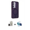 MARSİLYAN™- Galaxy S24 Kılıf Akış Form - Siyah 3D Antistatik Seramik Nano Ekran Koruyucu + Bilvis Titan Kamera Lens - GD