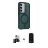 MARSİLYAN™- Galaxy S24 Kılıf Akış Form - Siyah 6D Antistatik Mat Seramik Hayalet Nano Ekran Koruyucu + PVD Metal Kamera Lens - DNMR