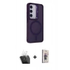 MARSİLYAN™- Galaxy S24 Kılıf Akış Form - Siyah Bilvis 3D Cam Ekran Koruyucu + Kamera Lens Koruma Cam - SF