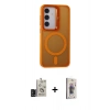 MARSİLYAN™- Galaxy S24 Kılıf Akış Form - Siyah Bilvis 3D Cam Ekran Koruyucu + Bilvis Titan Kamera Lens - SH