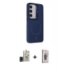 MARSİLYAN™- Galaxy S24 Kılıf Akış Form - Siyah Bilvis 3D Cam Ekran Koruyucu + Bilvis Titan Kamera Lens - SH