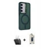 MARSİLYAN™- Galaxy S24 Kılıf Akış Form - Siyah Bilvis Hayalet Cam Ekran Koruyucu + Kamera Lens Koruma Cam - SF