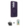 MARSİLYAN™- Galaxy S24 Kılıf Akış Form - Siyah Polymer Nano Ekran Koruyucu + Kamera Lens Koruma Cam - SF