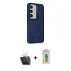 MARSİLYAN™- Galaxy S24 Kılıf Akış Form - Siyah Polymer Nano Ekran Koruyucu + Kamera Lens Koruma Cam - SF