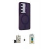 MARSİLYAN™- Galaxy S24 Kılıf Akış Form - Siyah Polymer Nano Ekran Koruyucu + Bilvis Titan Kamera Lens - SH