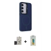 MARSİLYAN™- Galaxy S24 Kılıf Akış Form - Siyah Polymer Nano Ekran Koruyucu + Bilvis Titan Kamera Lens - TMGI