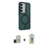 MARSİLYAN™- Galaxy S24 Kılıf Akış Form - Siyah Polymer Nano Ekran Koruyucu + Bilvis Titan Kamera Lens - TMGI