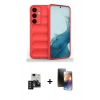MARSİLYAN™- Galaxy S24 Kılıf Atlas Koleksiyonu - Siyah 3D Antistatik Mat Seramik Nano Ekran Koruyucu + PVD Metal Kamera Lens - TNGI