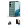MARSİLYAN™- Galaxy S24 Kılıf Atlas Koleksiyonu - Siyah 3D Antistatik Mat Seramik Nano Ekran Koruyucu + PVD Metal Kamera Lens - TNGI
