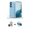 MARSİLYAN™- Galaxy S24 Kılıf Atlas Koleksiyonu - Siyah 3D Antistatik Seramik Nano Ekran Koruyucu + Bilvis Titan Kamera Lens - SH