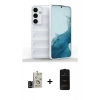 MARSİLYAN™- Galaxy S24 Kılıf Atlas Koleksiyonu - Siyah 6D Antistatik Mat Seramik Hayalet Nano Ekran Koruyucu + Bilvis Titan Kamera Lens - SH