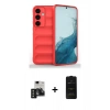 MARSİLYAN™- Galaxy S24 Kılıf Atlas Koleksiyonu - Siyah 6D Antistatik Mat Seramik Hayalet Nano Ekran Koruyucu + PVD Metal Kamera Lens - SH