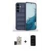 MARSİLYAN™- Galaxy S24 Kılıf Atlas Koleksiyonu - Siyah 6D Antistatik Mat Seramik Hayalet Nano Ekran Koruyucu + Bilvis Titan Kamera Lens - SH