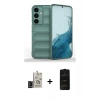 MARSİLYAN™- Galaxy S24 Kılıf Atlas Koleksiyonu - Siyah 6D Antistatik Mat Seramik Hayalet Nano Ekran Koruyucu + Bilvis Titan Kamera Lens - SH