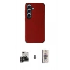 MARSİLYAN™- Galaxy S24 Kılıf Doruk Asil Koleksiyonu - Siyah Bilvis 3D Cam Ekran Koruyucu + PVD Metal Kamera Lens - DNMR