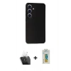 MARSİLYAN™- Galaxy S24 Kılıf Doruk Asil Koleksiyonu - Siyah Polymer Nano Ekran Koruyucu + Kamera Lens Koruma Cam - SF