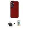 MARSİLYAN™- Galaxy S24 Kılıf Doruk Asil Koleksiyonu - Siyah Polymer Nano Ekran Koruyucu + Kamera Lens Koruma Cam - SF