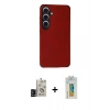 MARSİLYAN™- Galaxy S24 Kılıf Doruk Asil Koleksiyonu - Siyah Polymer Nano Ekran Koruyucu + Bilvis Titan Kamera Lens - SH