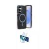 MARSİLYAN™- Galaxy S24 Kılıf Eksen Çizgi - Siyah 3D Antistatik Seramik Nano Ekran Koruyucu