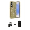 MARSİLYAN™- Galaxy S24 Kılıf Eksen Çizgi - Siyah 6D Antistatik Mat Seramik Hayalet Nano Ekran Koruyucu + PVD Metal Kamera Lens - TNGI