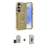 MARSİLYAN™- Galaxy S24 Kılıf Eksen Çizgi - Siyah Bilvis 3D Cam Ekran Koruyucu + Bilvis Titan Kamera Lens - SH