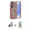 MARSİLYAN™- Galaxy S24 Kılıf Eksen Çizgi - Siyah Polymer Nano Ekran Koruyucu + Bilvis Titan Kamera Lens - GD