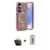 MARSİLYAN™- Galaxy S24 Kılıf Eksen Çizgi - Siyah Polymer Nano Ekran Koruyucu + Kamera Lens Koruma Cam - SF