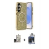 MARSİLYAN™- Galaxy S24 Kılıf Eksen Çizgi - Siyah Vanessa Magic Cam + Bilvis Titan Kamera Lens - GD