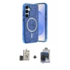 MARSİLYAN™- Galaxy S24 Kılıf Eksen Çizgi - Siyah Vanessa Magic Cam + Bilvis Titan Kamera Lens - GD