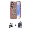 MARSİLYAN™- Galaxy S24 Kılıf Eksen Çizgi - Siyah Vanessa Magic Cam + PVD Metal Kamera Lens - GD