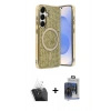 MARSİLYAN™- Galaxy S24 Kılıf Eksen Çizgi - Siyah Vanessa Magic Cam + Kamera Lens Koruma Cam - SF