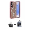 MARSİLYAN™- Galaxy S24 Kılıf Eksen Çizgi - Siyah Vanessa Magic Cam + Kamera Lens Koruma Cam - SF