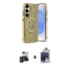 MARSİLYAN™- Galaxy S24 Kılıf Eksen Çizgi - Siyah Vanessa Magic Cam + PVD Metal Kamera Lens - TNGI